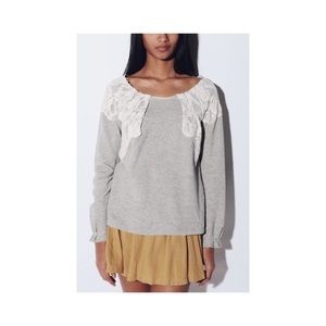 Grey lace sweatshirt